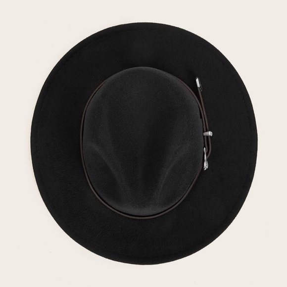 Boho Western style black buckle Fedora main image 2
